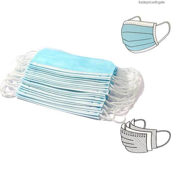 

disposable mask 50pcs cotton filter non woven 3 earloop safe breathable mouth face masks wholesale