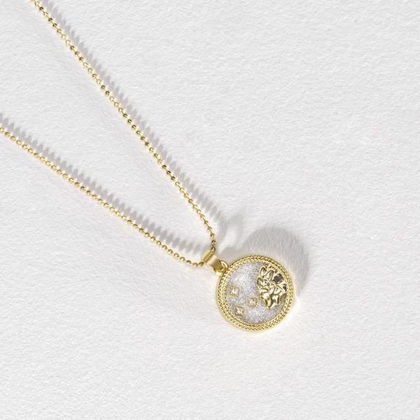 

новый дизайн золотой цвет зодиак знак кулон ожерелье очарование 12 созвездие choker ожерелье женский деликатный день рождения ювелирные изде, Silver