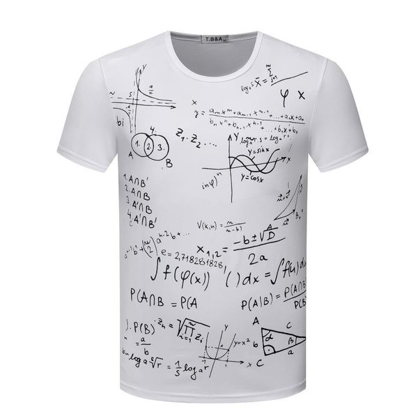 

factory very lost cost promotion formula of mathematics printing style men's t shirt o neck short sleeve m-xxxl, White;black