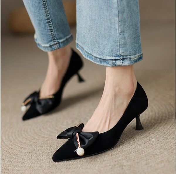 Mode-Koreanischer Stil Beige Schwarz High Heel Schuhe Süße Damen Einzelschuhe Lady Pumps Kleid Schuhe