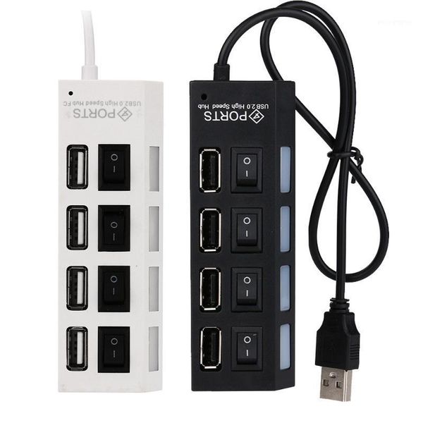 

new 4 port usb 2.0 hub on/off switches + dc power adapter cable for pc lap