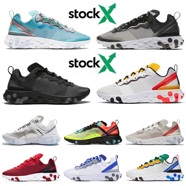 

55 react element undercover 87 running shoes for mens womens epic sneakers triple black white camo anthracite sail designer sneakers trainer, White;red