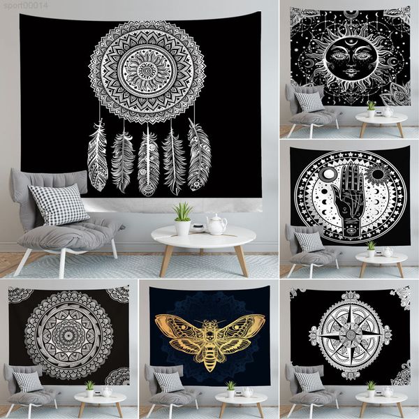 

mandala tapestry hippie wall hanging flower digital printed bohemia bedspread beach towel yoga mat blanket dhc1521