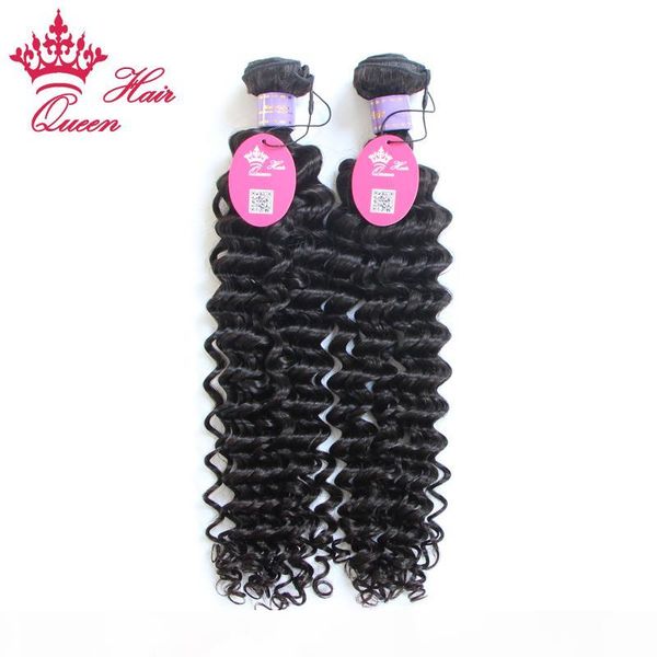 

queen hair virgin malaysian deep wave virgin hair extensions malaysian curly virgin hair 2pcs lot 8"-28",100g piece 1b#, Black