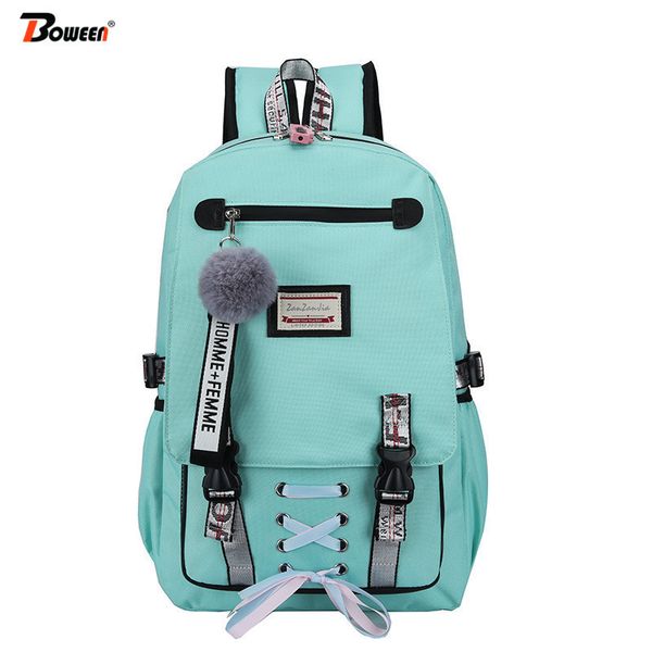 

teenage backpack for girls bags large women nylon teen ladies bookbags big bag school girl green 2019 t200114