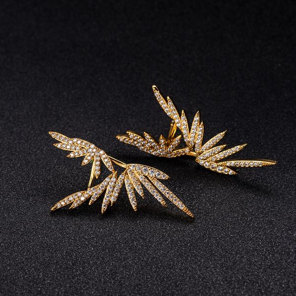 

jewelry creative style earring women's european and american personality wing earring new fashion a two-wear post-hanging type, Silver
