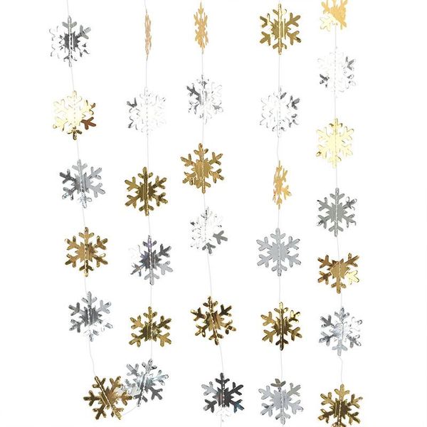 

4m снежинка строки рождественская елка висит кулон орнаменты новогоднее украшение партии украшения снежинки флаг гирлянды wmtmrq