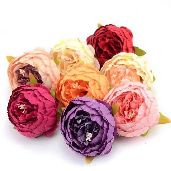 

1 pcs hight quality european silk peony heads fall vivid fake leaf artificial flowers for wedding home party decorati bbyrle