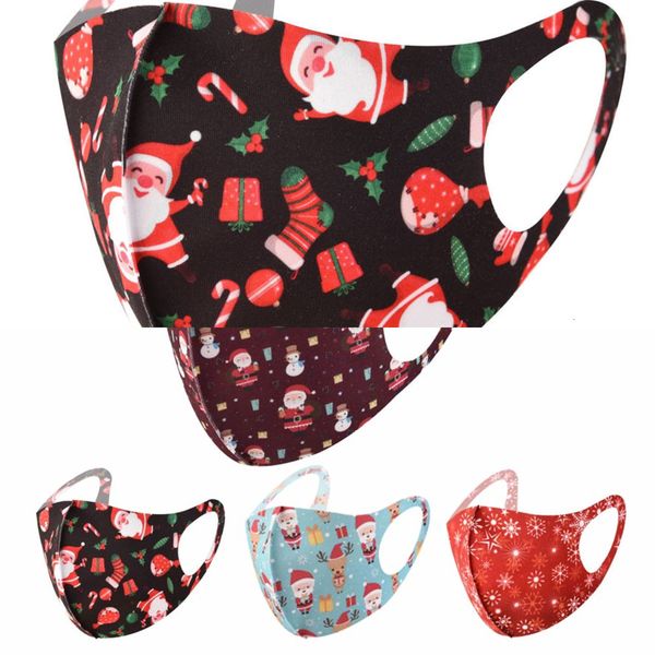 

printing claus santa mask gloves christmas 3d designer face masks dustproof sunscreen washable facemask