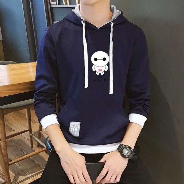 

autumn 2020 long sleeve new pullover men's sports hooded sweater casual coat, Gray