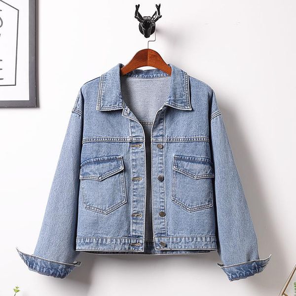 

2020 spring summer autumn new women fashion casual denim jacket woman female plus big size solid pq261, Black;brown