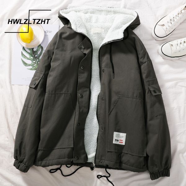 

hwlzltzht new fashion winter jacket women loose oversize coat hooded down cotton jackets female thick warm overcoat, Black