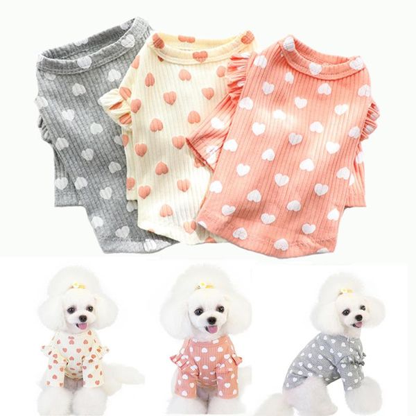 

dog apparel spring summer pet clothes cat love bottoming shirt pajamas cute dogs warm jacket coat jumpsuit