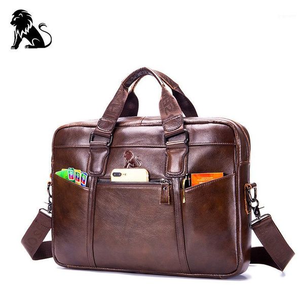 

business messenger bag genuine leather men shoulder bag vintage male casual totes handbag cowhide crossbody men1