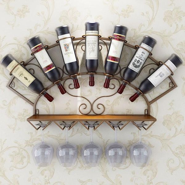 

10%modern metal wine holder rack for 7 bottles wall mounted wine bottle display rack glassware storage shelf for whiskey1