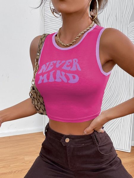 

letter graphic contrast binding tank l5f5#, White