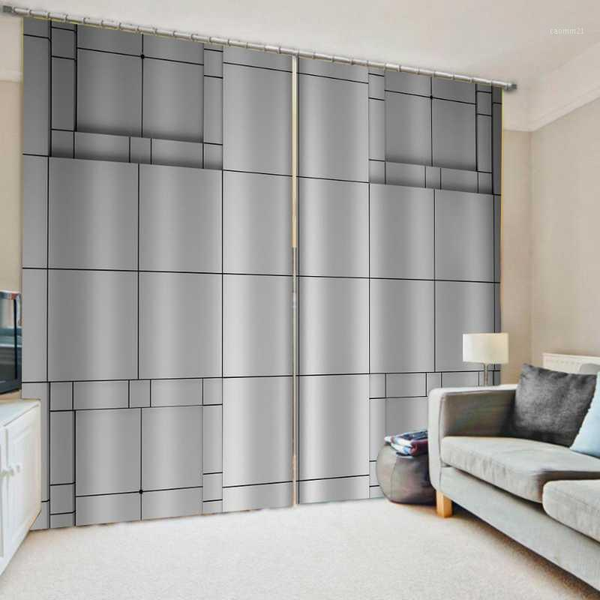 

luxury blackout 3d window curtains for living room bedroom solid color gery curtain stereoscopic curtains1