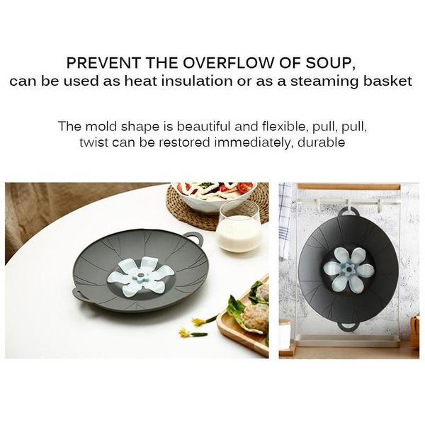 

26*30cm cooking 3d flower sile lid spill ser anti-overflow splash sile cover for pot pan kitchen acces jllxjx loveshop01