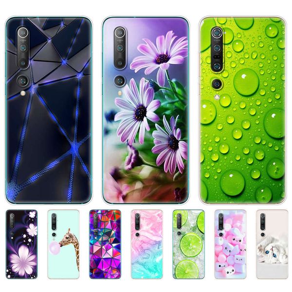 

qami 10 mobile phone cover tpu mi 10 pro mi10 shell bumper box 6.67 "cat tiger flower butterfly"lk