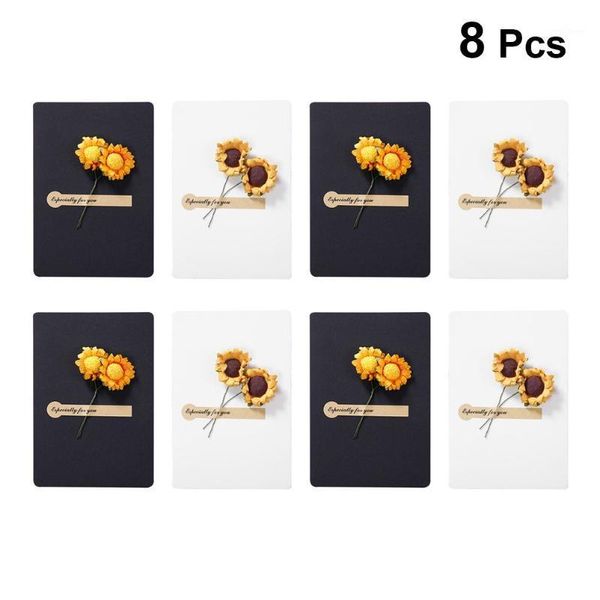 

8pcs universal greeting cards deliacte dry flower greeting cards beautuful blessing paper card for wedding festival1