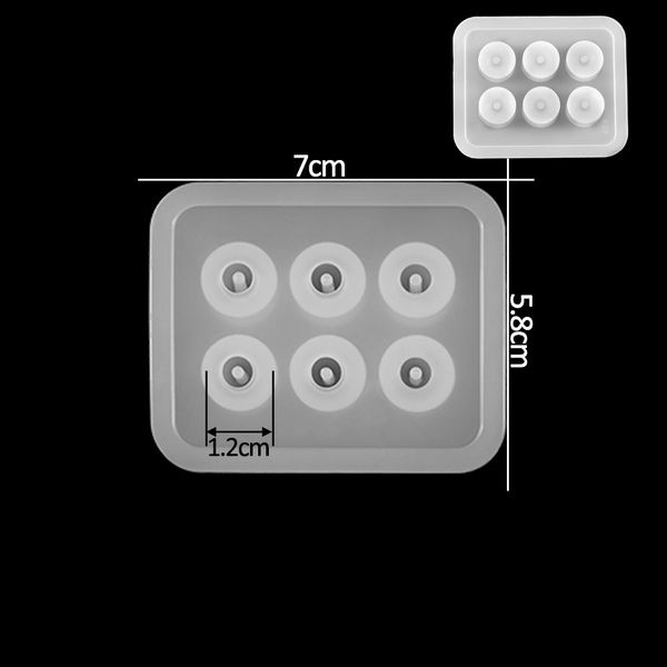 

12 pieces resin silicone prismatic mold 6 grid square round casting mold beads pendant diy jewelry making finding tools jllblw
