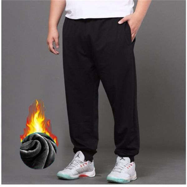 

2020 autumn of cotton from men's casual harm loose wool pants elastic belt men basiler winter warm velvet sweatpants, Black