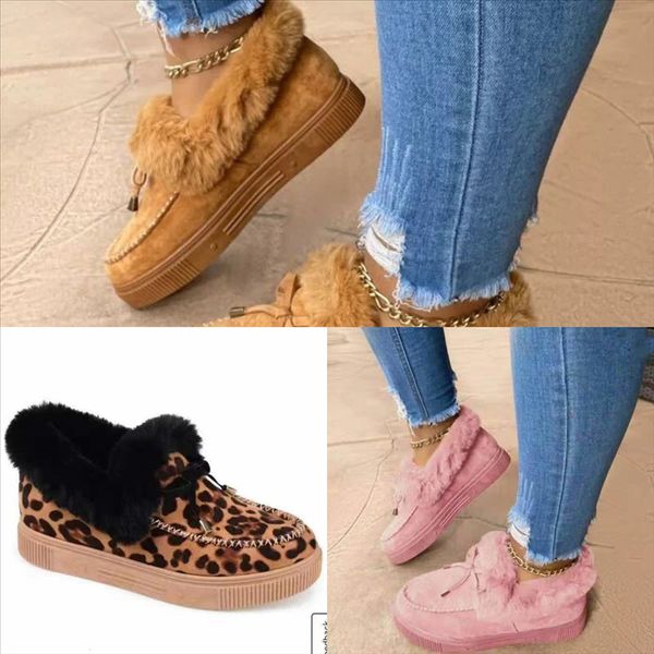 

vyv62 comfy mop plush super soft home slippers snow boots warm shoes cotton yarn winter house slippers women plus velvet non-slip lovely, Black