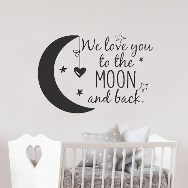 

wall sticker children room decor ideas kids rooms we love you to the moon and back wall decal nursery quotes moon and stars