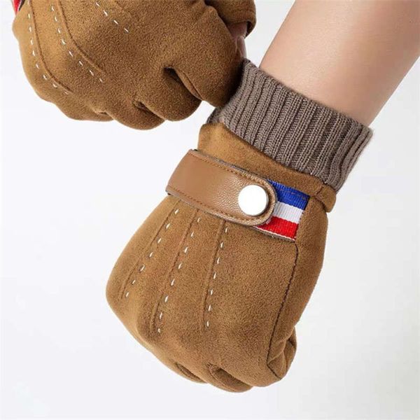 

gloves fashionable new suede open finger for men and women, Blue;gray