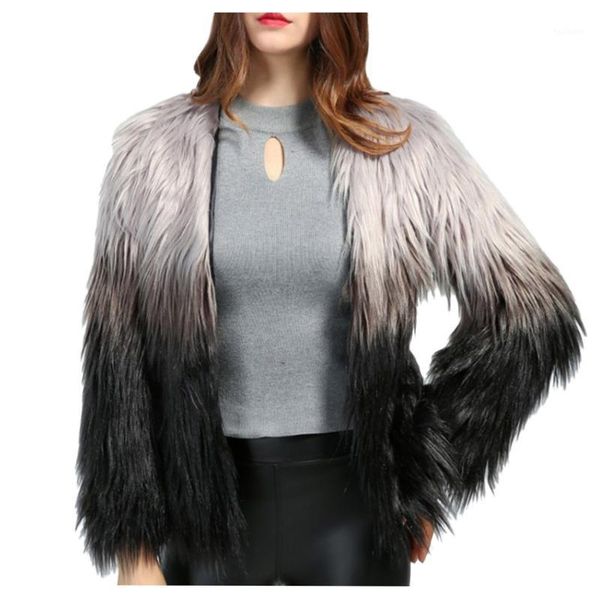 

winter women faux fur coat short fur coat luxury fake jacket thick warm female plush mink coats#221, White