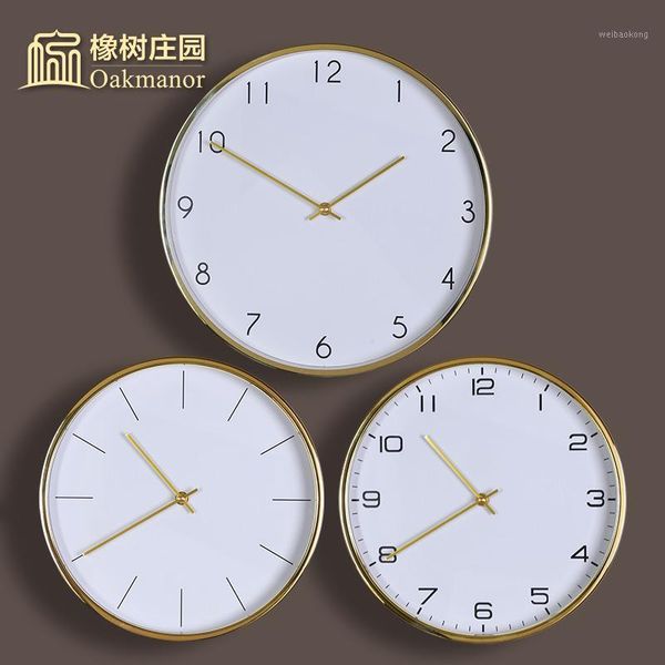 

wall clocks minimalist clock modern design office living room home white golden reloj pared cocina decoration ss50wc1