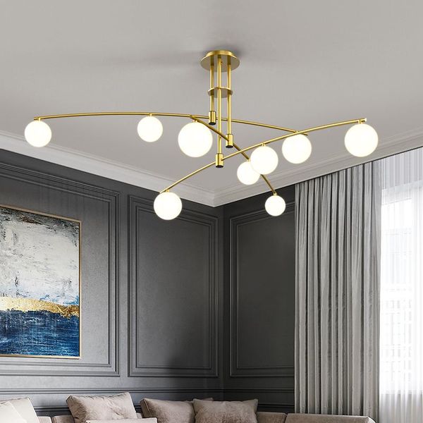 

modern minimalist glass ball led chandelier nordic living room lighting fixture home restaurant lights dining room hanging lamp