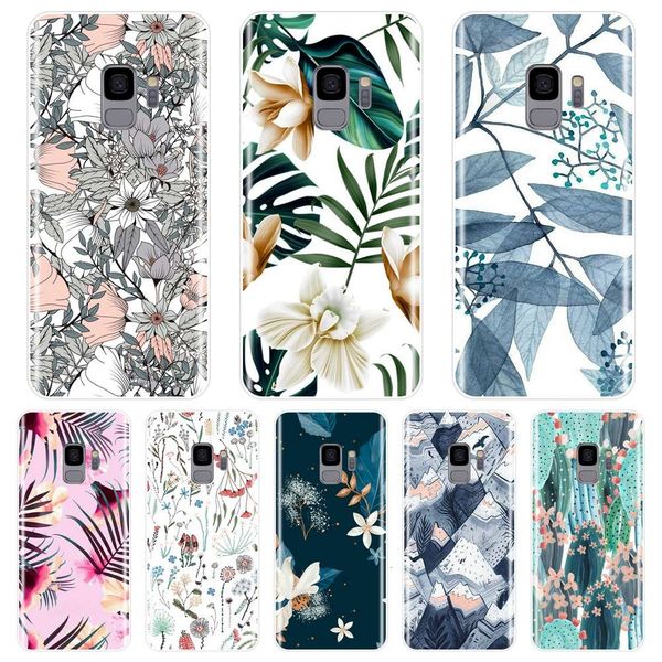 

samsung galaxy s5, s6, s7, edge, s8, s9 plus phone case, soft silicone cactus flower pattern on the back, samsung note 4, 5, 8, 9