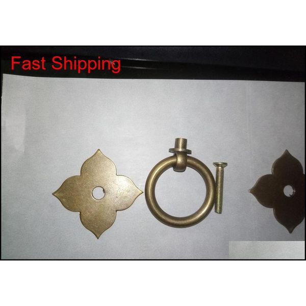 

2sets door or furniture pull brass copper drawer knobs clover h qylhve new_dhbest