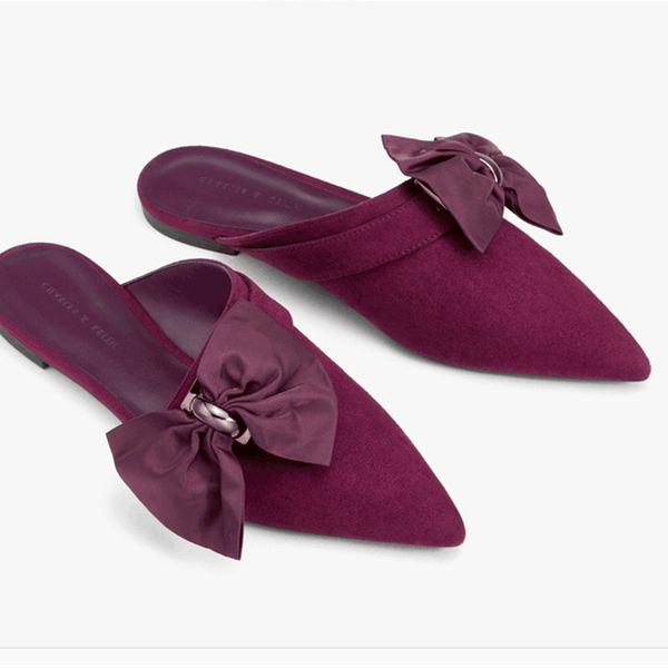

2021 new bow girl pointed muller shoes head slippers to wear u01j, Black