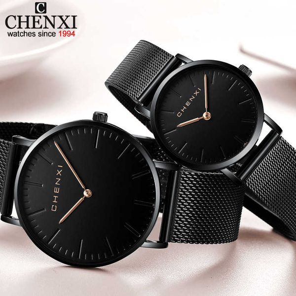 

chenxi set brand lover watches quartz watch women&men casual slim mesh steel waterproof sport watch relogio masculino, Silver