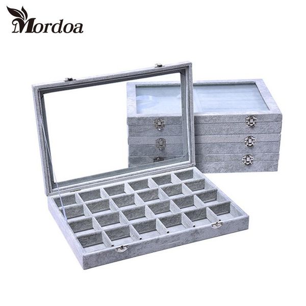 

high-grade gray jewelry plate jewelry boxes rings jade necklace pendant earrings storage box shelf 35*24*4.5cm, Pink;blue