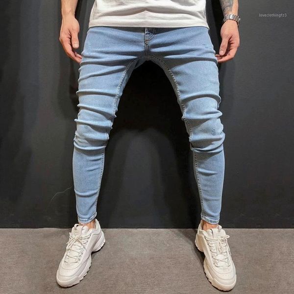 

men's jeans men's skinny faded blue middle waist classic hip hop stretch pants cotton comfortable jean mens men clothing 20211