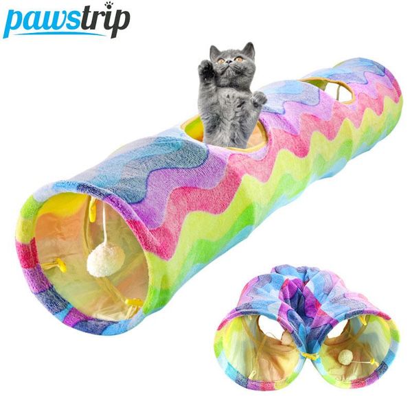 

cat toys collapsible tunnel tube for cats kitten training interactive pet toy cave 117*26cm