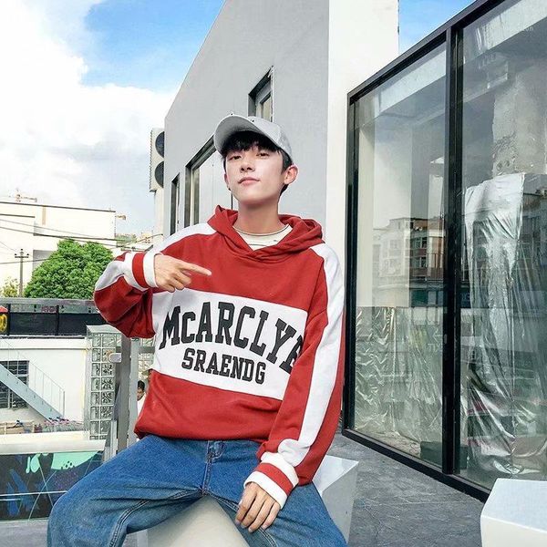 

men's hoodies & sweatshirts 2021 autumn funny hip hop print men harajuku oversized korean version all-match men's sweatshirt loose, Black