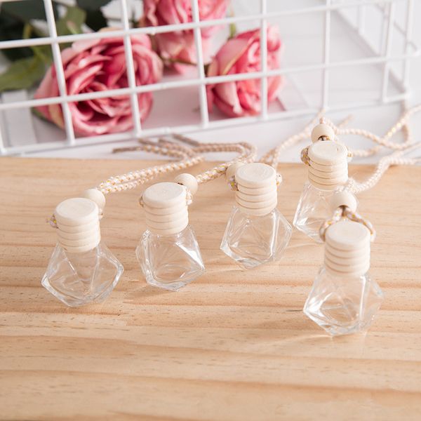 

car pendant perfume ornament air freshener for essential oils diffuser fragrance empty glass bottle dhc1623