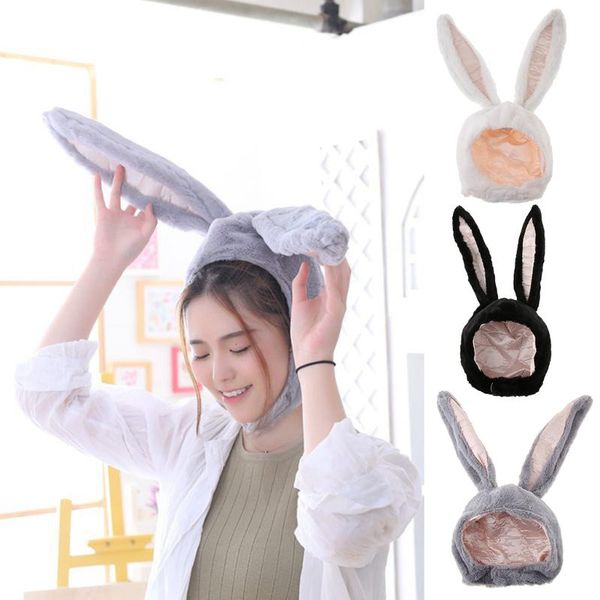 

beanie/skull caps long ears plush cartoon animal hat party costume po props white, Blue;gray