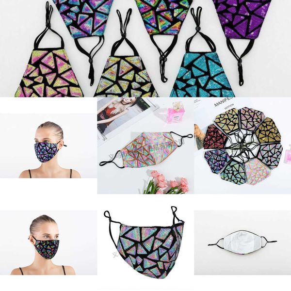 

factoryjruncotton fashion masks sequin face rhinestone washable reusable anti-dust windproof outdoor cycling facial protective mask