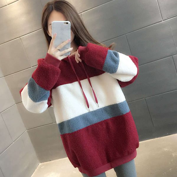

medium length sweater women's 2020 new style european dress with cashmere thickening loose coat in autumn and winter, Black
