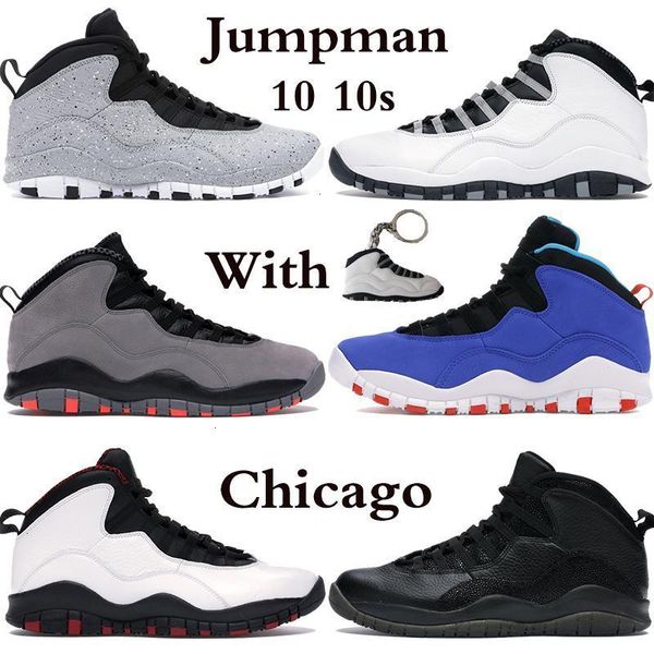 

10 10s mens basketball shoes jumpman chicago light smoke grey drake ovo black white wings tinker men sport sneakers us -13