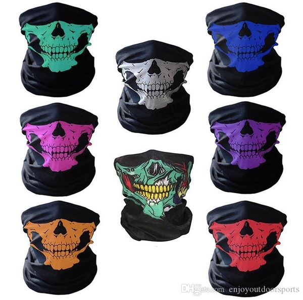 

bicycle ski skull half face mask ghost scarf magic headscarf multi use warmer snowboard cap cycling masks halloween gift cosplay accessories, Black