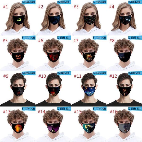 

reusable face for adults and children washable halloween printed dust masks xd23759