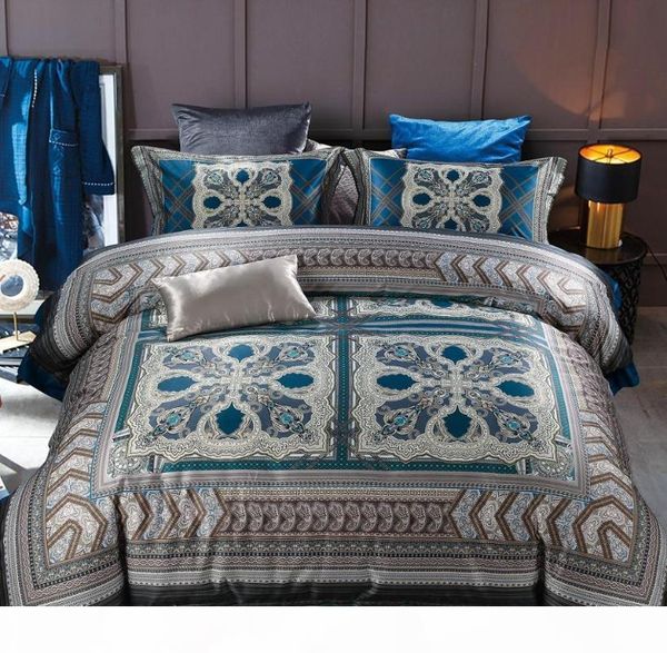 

sholisa luxury cotton bedding sets 200*230cm 220*240cm printed pattern bed linen 1*duvet cover 1*bedsheet & 2*pillowcases cover