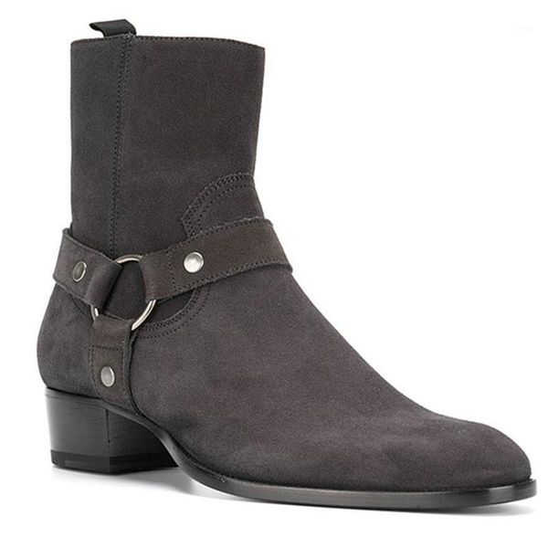 

boots 2021 retro brogue black suede men ring zipper formal business boots1