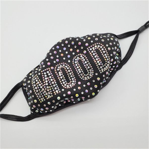 

factory letter dustproof bling diamond protective pm2.5 mouth masks washable reusable women colorful rhinestones fac p2p77
